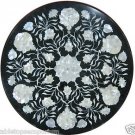 15" Black Marble Table Top Inlay Mother Of Pearl Handmade Mosaic Decor Gifts Art 15" Black Marble Table Top Inlay Mother Of Pearl Handmade Mosaic Decor Gifts Art