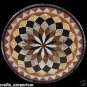 24" Handmade Black Marble Table Top Coffee Inlaid Marquetry Home Decor Gifts Art