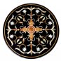 Size 2'x2' Black Marble Coffee Table Top Rear Inlay Mosaic Pietradure Decorative