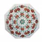 Size 2'x2' Marble Dining Table Top Semi Precious Original Inlaid Christmas Decor
