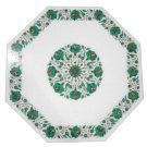 Size 2'x2' Marble Coffee Table Top Inlay Gem Malachite Floral Home Decor Gifts