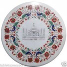Size 18"x18" White Marble Coffee Table Top Peacock Arts Handmade Home Decor Arts