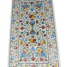 2.5'x5' White Marble Center Dining Table Top Marquetry Floral Inlaid Home Decor 2.5'x5' White Marble Center Dining Table Top Marquetry Floral Inlaid Home Decor