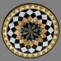 24" Black Marble Table Top Coffee Inlay Dining Table Marquetry Dining Room Decor