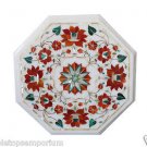 Size 1'x1' White Marble Side Table Top Inlay Handmade Home Decor Christmas Gifts
