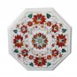 Size 1'x1' White Marble Side Table Top Inlay Handmade Home Decor Christmas Gifts
