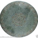 Size 2'x2' Marble Corner Coffee Table Top Pauashell Gems Mosaic Floral Decor