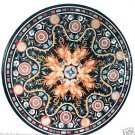 Size 3'x3' Marble Dining Corner Table Top Semi Precious Stone Inlaid Patio Decor