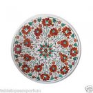 Size 18"x18" Marble Coffee Table Top Carnelian Inlay Mosaic Christmas Home Decor Size 18"x18" Marble Coffee Table Top Carnelian Inlay Mosaic Christmas Home Decor