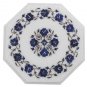 Size 1'x1' Marble Side Table Top Lapis Lazuli Semi Precious Home Decor Art Gifts