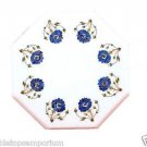 Size 1'x1' Marble End Coffee Table Top Lapis Stone Mosaic Floral Home Decor Size 1'x1' Marble End Coffee Table Top Lapis Stone Mosaic Floral Home Decor