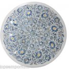 Size 18"x18" White Marble Coffee Table Top Pietra Dura Handmade Home Decor Gifts