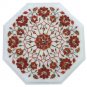Size 1'x1' Marble Coffee Table Top Hakik Inlay Semi Precious Home Decor Art