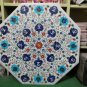 24" Round Marble Dining Lapis Turquoise Floral Arts Table Top Coffee Decor Gifts