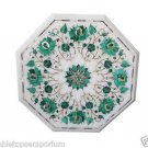 Size 1'x1' Marble Coffee Table Top Malachite Stone Marquetry Inlay Decor Gifts