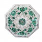 Size 1'x1' Marble Coffee Table Top Malachite Stone Marquetry Inlay Decor Gifts
