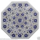 Size 2'x2' Marble Corner Coffee Table Top Rare Lapis Gem Mosaic Floral Decor Size 2'x2' Marble Corner Coffee Table Top Rare Lapis Gem Mosaic Floral Decor