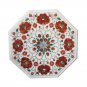 Size 15"x15" Marble Handmade Side Table Top Pietra Dura Hakik Home Decor Arts