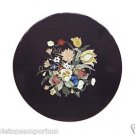 Size 2'x2' Floor Black Marble Coffee Tbale Top Inlaid Italian pietradura Art