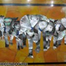 Size 4'x2' Marble Dining Table Top Ebalone Gem Elephant Mosaic Home Decor