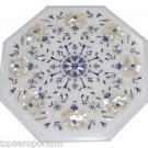 Size 1'x1' White Marble Coffee Table Top Inlay Handmade Decor Christmas Gifts
