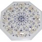 Size 1'x1' White Marble Coffee Table Top Inlay Handmade Decor Christmas Gifts