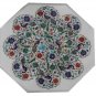 Size 2'x2' Marble Center Coffee Table Top Pauashell Gem Mosaic Peacock Decor