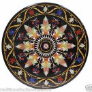 Size 30"x30" Marble Corner Coffee Table Top Pietradure Mosaic Floral Decor