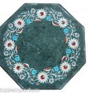 15" Green Marble Rare Foyer Table Coffee Top Handmade Mosaic Home Decor Gifts