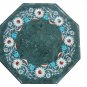 15" Green Marble Rare Foyer Table Coffee Top Handmade Mosaic Home Decor Gifts