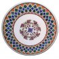 Size 24"x24" White Marble Coffee Table Top Semi Precious Inlay Marquetry Arts