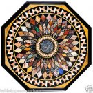 Size 4'x4' Marble Dining Coffee Table Top Semi Inlay Stone Mosaic Home Decor