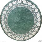 Size 30"x30" Marble Round Dining Center Table Top Inlay Marquetry Mosaic Decor