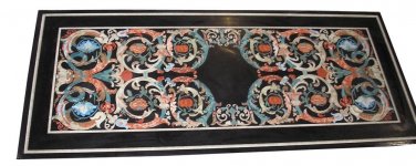 Size 2.5'x5' Marble Dining Table Top Pietradure Inlay Rare Mosaic Deco Furniture