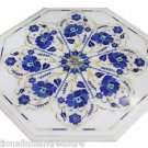 Size 1'x1' Marble End Coffee Table Top Rare Lapis MArquetry Mosaic Decor Size 1'x1' Marble End Coffee Table Top Rare Lapis MArquetry Mosaic Decor
