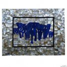 Size 4'x2' Marble Dining Table Top Mother of Pearl Lapis Elephant Art Decor Art