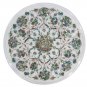 Size 1'x1' Marble End Coffee Table Top Inlay Pauashell Mosaic Floral Decor