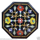 12" Black Marble Table Top Inlay Mosaic Inlaid Handmade Mosaic Decor Gifts Art