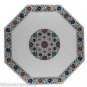 Size 4'x4' Marble Dining Table Top Semi Inlay Mosaic Outdoor Christmas Arts