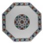 Size 4'x4' Marble Dining Table Top Semi Inlay Mosaic Outdoor Christmas Arts