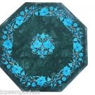 15" Green Marble Rare Turquoise Foyer Table Coffee Top Paua Shell Decor Gifts