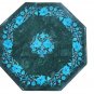 15" Green Marble Rare Turquoise Foyer Table Coffee Top Paua Shell Decor Gifts