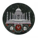 Size 1'x1' Black Marble Round Side Table Top Taj Mahal Inlay Christmas Day Gifts Size 1'x1' Black Marble Round Side Table Top Taj Mahal Inlay Christmas Day Gifts
