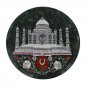 Size 1'x1' Black Marble Round Side Table Top Taj Mahal Inlay Christmas Day Gifts
