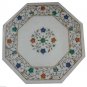 Size 1'x1' Marble Side Coffee Table Top Rare Malachite Stone Mosaic Decor