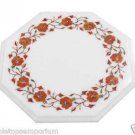 Size 1'x1' Marble Side Table Top Handicraft Pietra Dura Floral Pattern Christmas Size 1'x1' Marble Side Table Top Handicraft Pietra Dura Floral Pattern Christmas