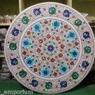 36" Round Marble Dining Table Top Coffee Inlay Floral Semi Precious Art Decor 36" Round Marble Dining Table Top Coffee Inlay Floral Semi Precious Art Decor