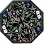 Size 1'x1' Black Marble Center Coffee Side Table Top Inlay Mosaic Pietradure Art