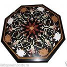 Size 2'x2' Black Marble Side Coffee Corner Table Top Inlay Gemstone Mosaic Decor Size 2'x2' Black Marble Side Coffee Corner Table Top Inlay Gemstone Mosaic Decor