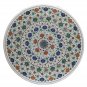 Size 4'x4' Marble Console Dining Table Top Semi Inlay Stone Mosaic Christmas Art